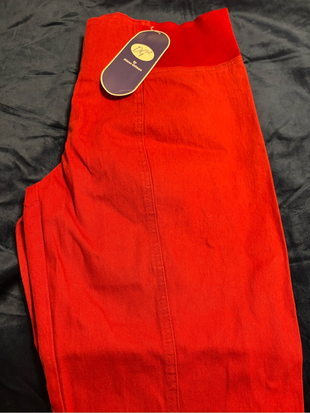 DG2 by Diane Gilman Red Pull-On Seamed Pants Petite 1X New With Tags 111101